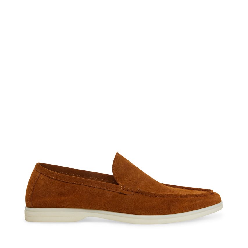 Brown Steve Madden Larken Suede Men\'s Loafers | PH 1865UQL